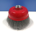 Rotary Fine 3 Inch Crimped Wire Cup Brush Stainless Steel For Angle Grinders